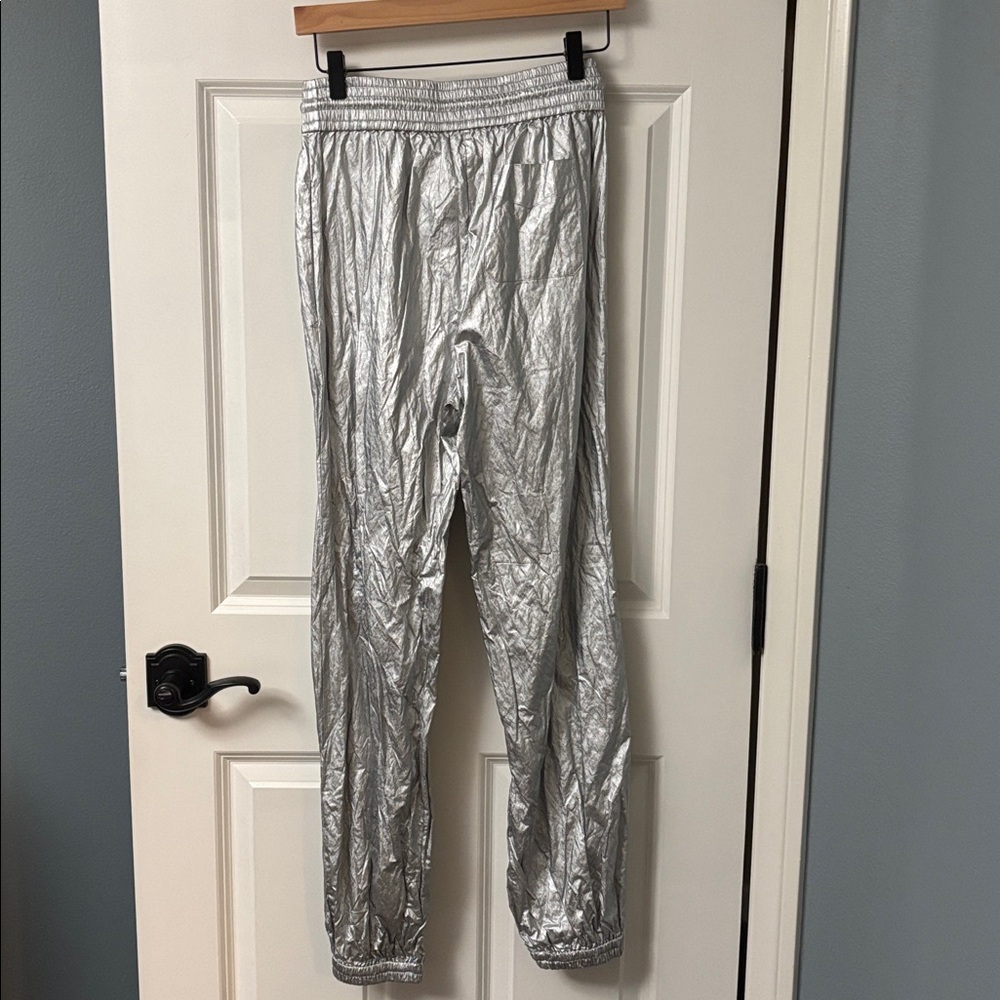NWT [$650] Zimmermann Rhythmic Drawstring Silver Metallic Pants. size 0 - Picture 6 of 8